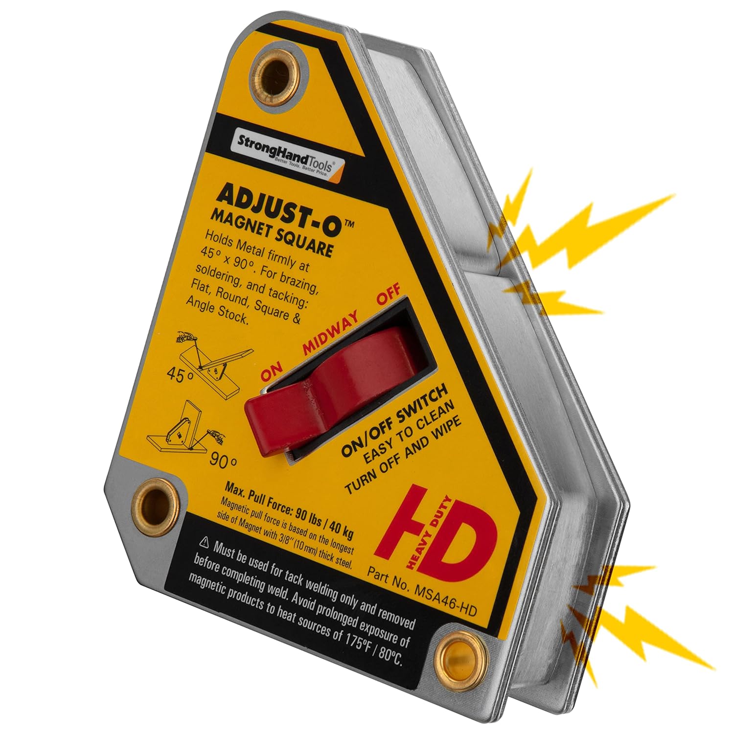 Close-Up of the On/Off Switches on the MSA46-HD Adjust-O Magnet Square
