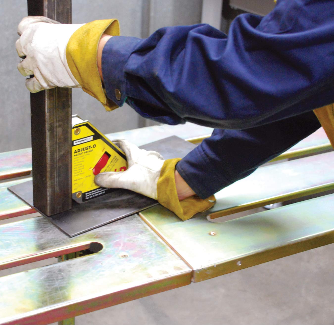 Strong Hand Tools MSA46-HD Adjust-O Heavy Duty Magnet Square Displayed on a Workbench