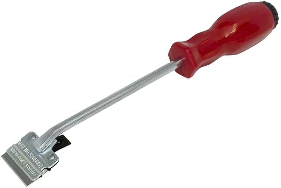 The Lisle 52000 Razor Blade Scraper in red is a compact and versatile tool for efficient cleaning and scraping tasks.
