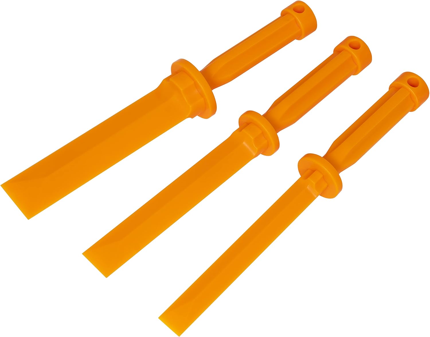 The Lisle 81200 Plastic Chisel Scraper Set includes durable plastic blades for delicate surfaces.