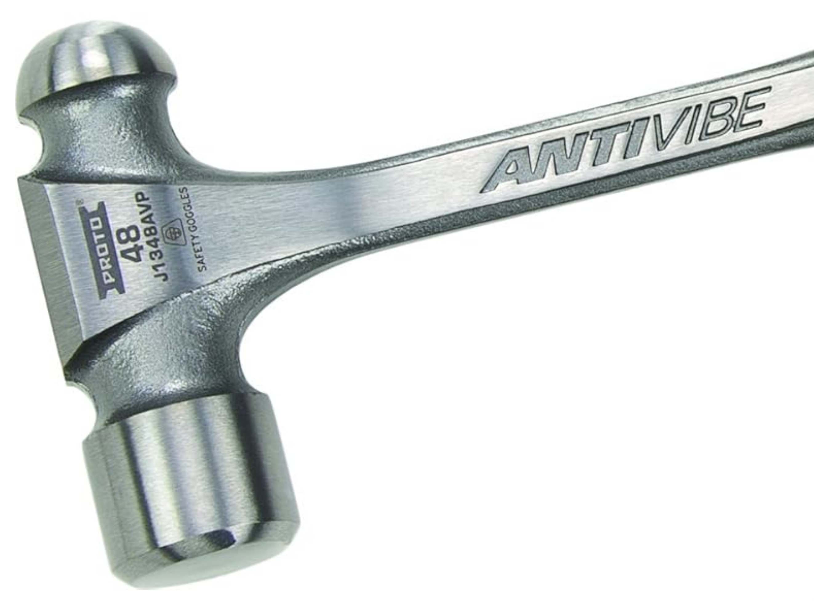 The Proto Anti-Vibe Steel Ball Pein Hammer 48 oz is designed for durability and reduced vibration.